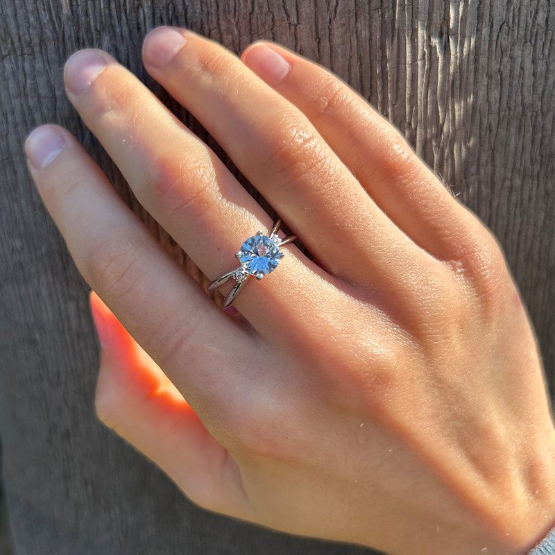 SORTIJA DOBLE BRAZO AGUAMARINA