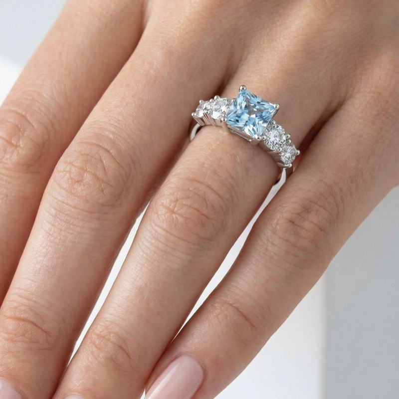 SORTIJA AGUAMARINA CUADRADA MAGNUM