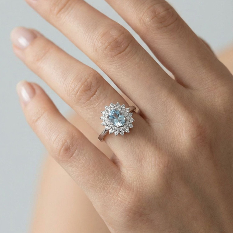 SORTIJA PRINCESA AGUAMARINA