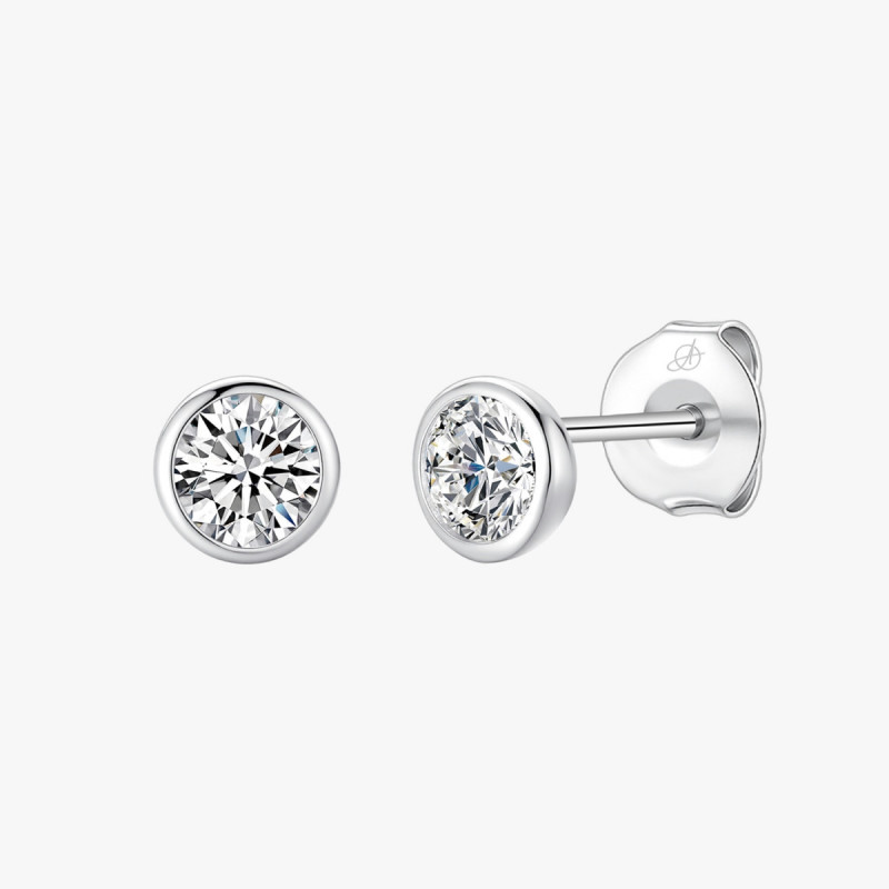 PENDIENTE CHATON 6 MM