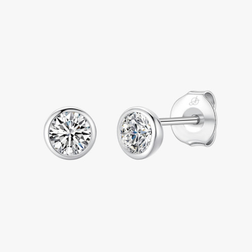PENDIENTE CHATON 6 MM
