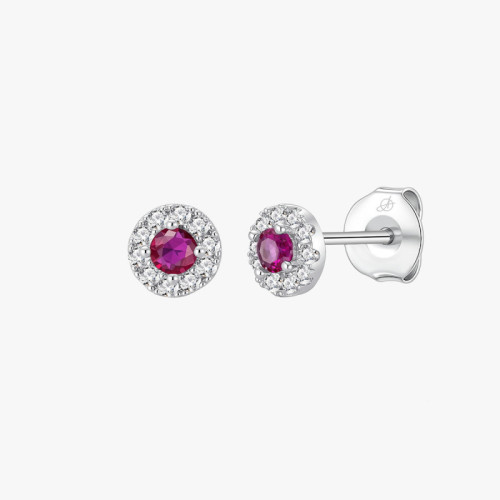 PENDIENTE CIRCULO ROYALE RUBI 6 MM