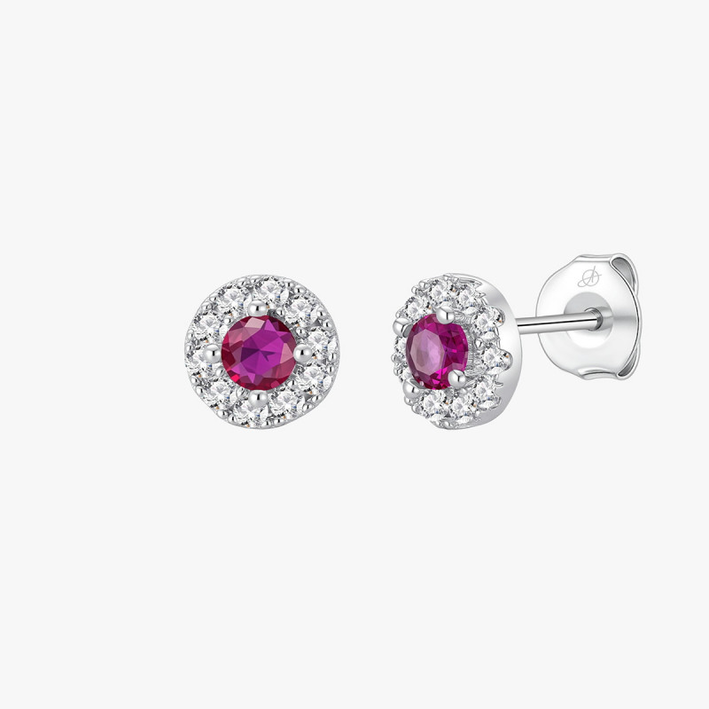 PENDIENTE CIRCULO ROYALE RUBI 7 MM