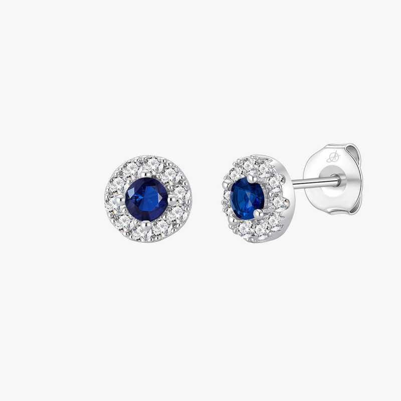 PENDIENTE CIRCULO ROYALE ZAFIRO 7 MM