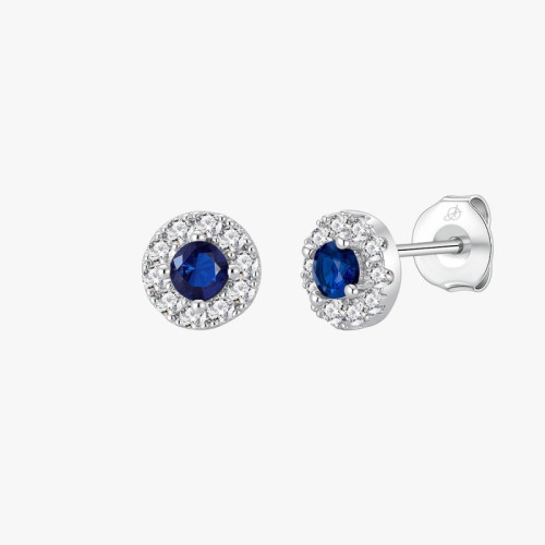 PENDIENTE CIRCULO ROYALE ZAFIRO 7 MM