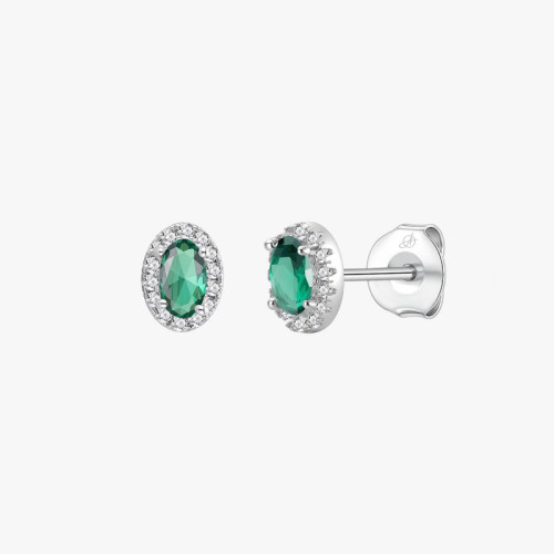 PENDIENTE OVALO GRACE ESMERALDA 6 MM