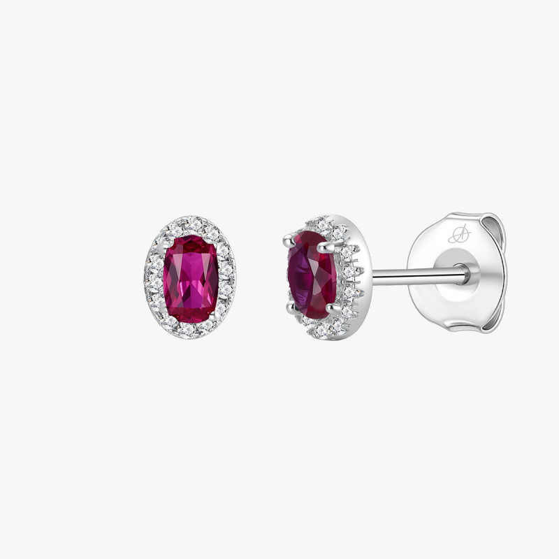PENDIENTE OVALO GRACE RUBI 7MM