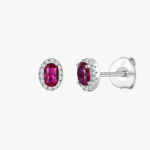 PENDIENTE OVALO GRACE RUBI 7MM