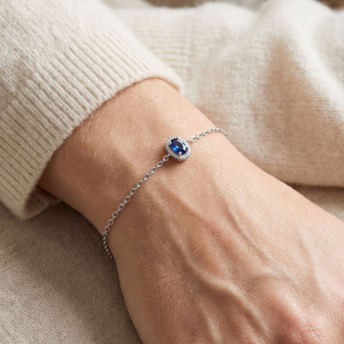 PULSERA OVALO GRACE ZAFIRO