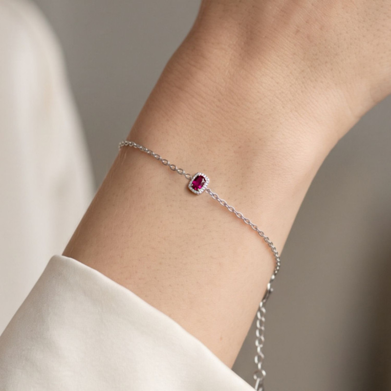 PULSERA CUADRADO LUXE RUBI