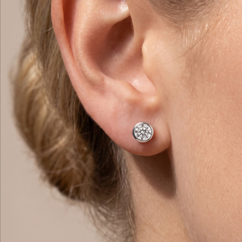 PENDIENTE CHATON 6 MM