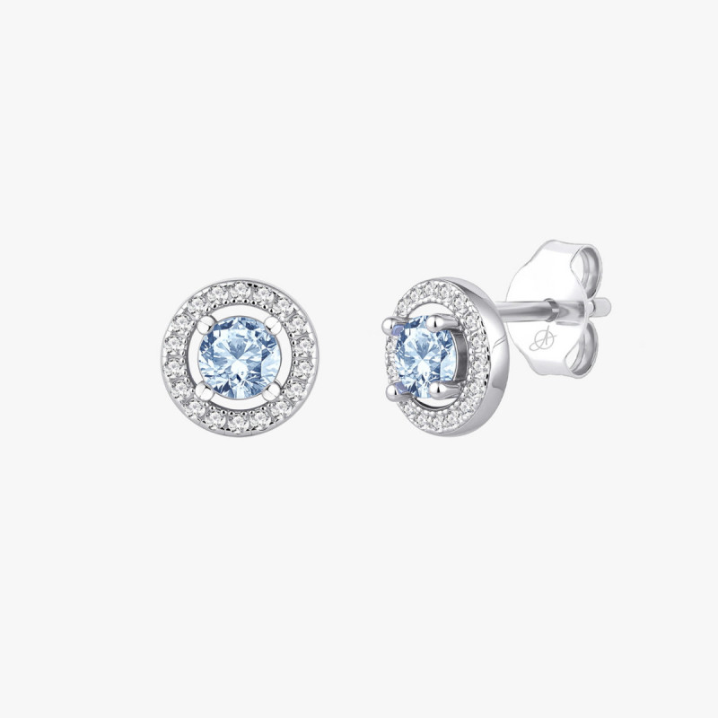 CLASSIC AQUAMARINE CIRCLE EARRING