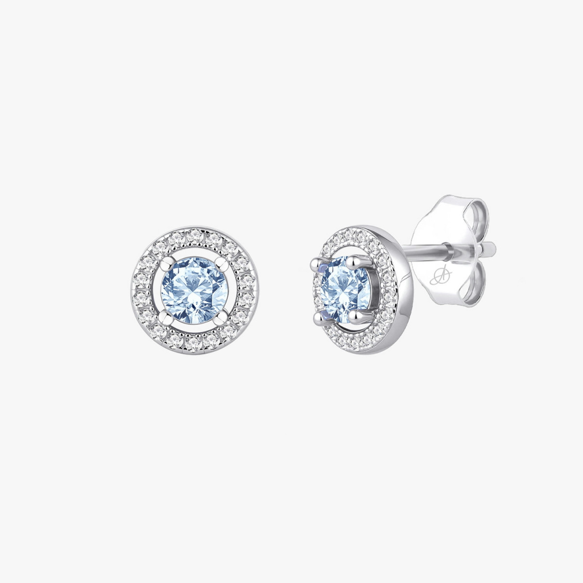 CLASSIC AQUAMARINE CIRCLE EARRING