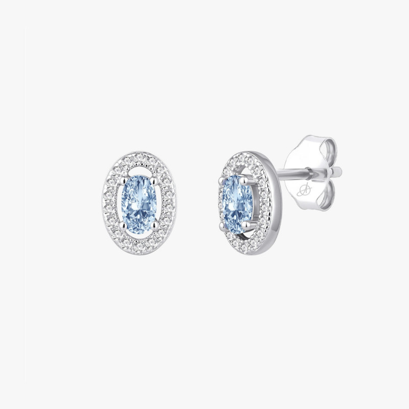 CLASSIC AQUAMARINE OVAL EARRING
