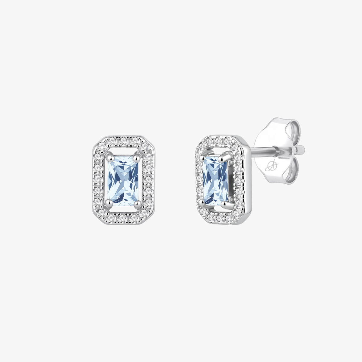 CLASSIC AQUAMARINE RECTANGLE EARRING