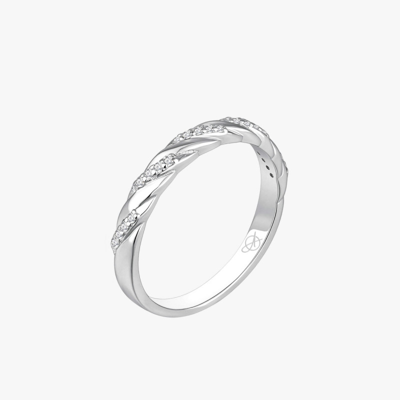 WHITE STONE CROSS RING