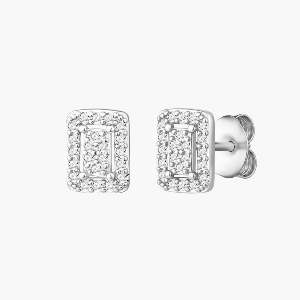 MULTI-STONE SQUARE EARRING