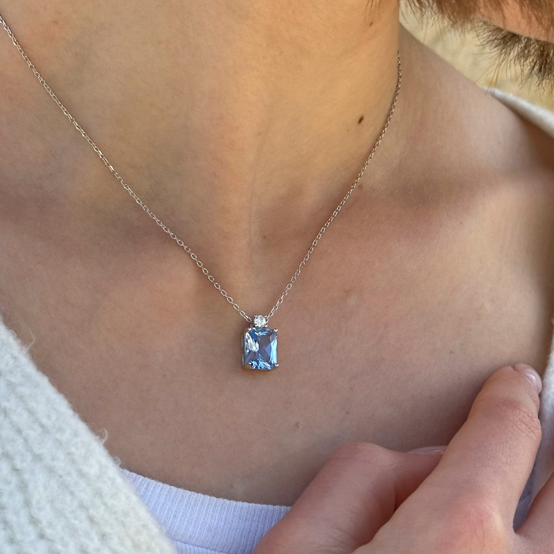 AQUAMARINE SQUARE CHOKER