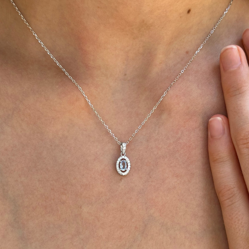 CLASSIC AQUAMARINE OVAL CHOKER