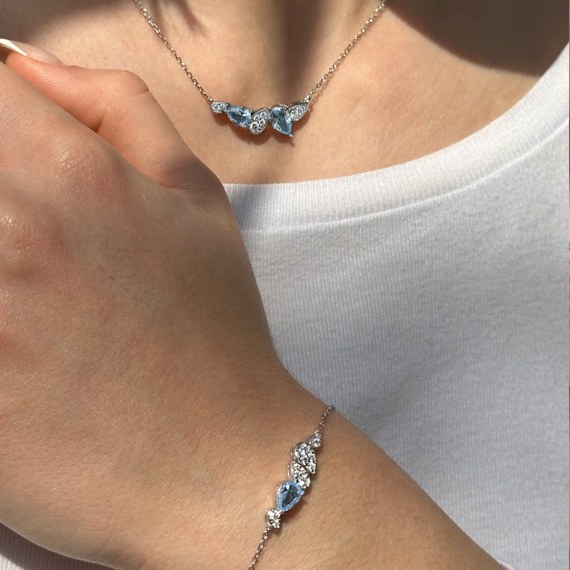 AQUAMARINE DROP BRACELET