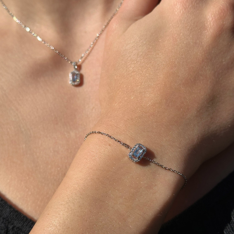 CLASSIC AQUAMARINE RECTANGLE BRACELET