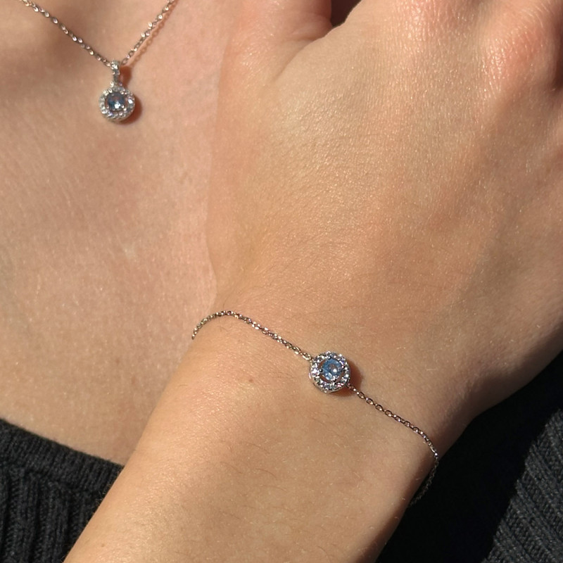 CLASSIC AQUAMARINE CIRCLE BRACELET