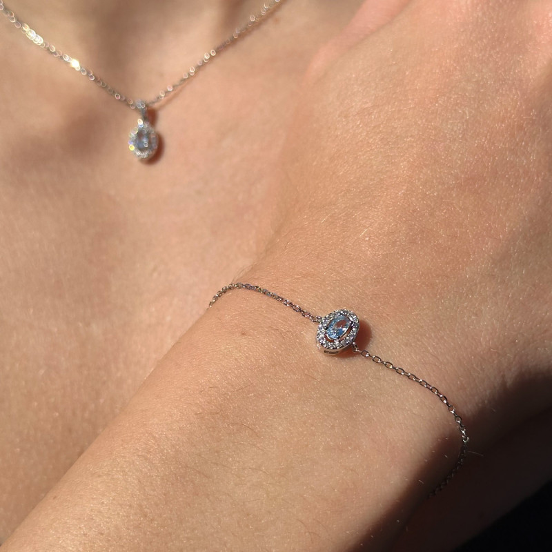 CLASSIC AQUAMARINE OVAL BRACELET
