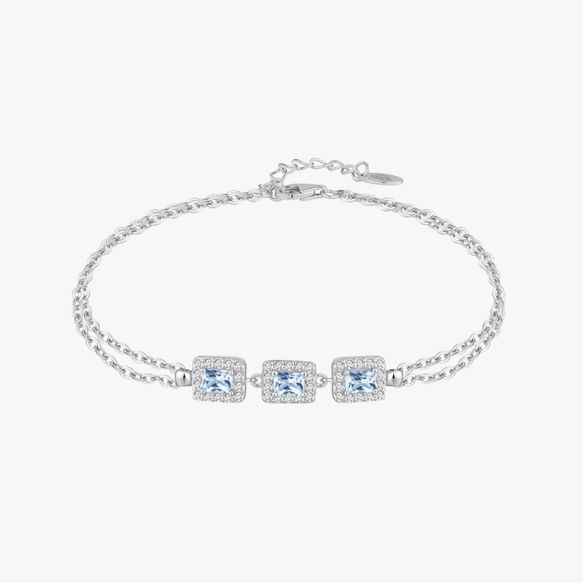 TRIPLE AQUAMARINE STONE BRACELET