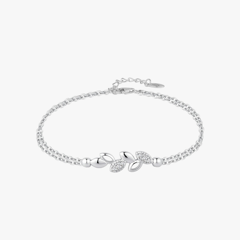 PULSERA HOJAS CIRCONITAS