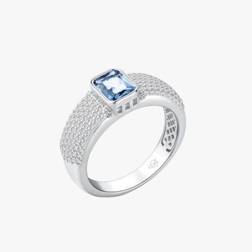 SORTIJA MULTIPIEDRA AGUAMARINA