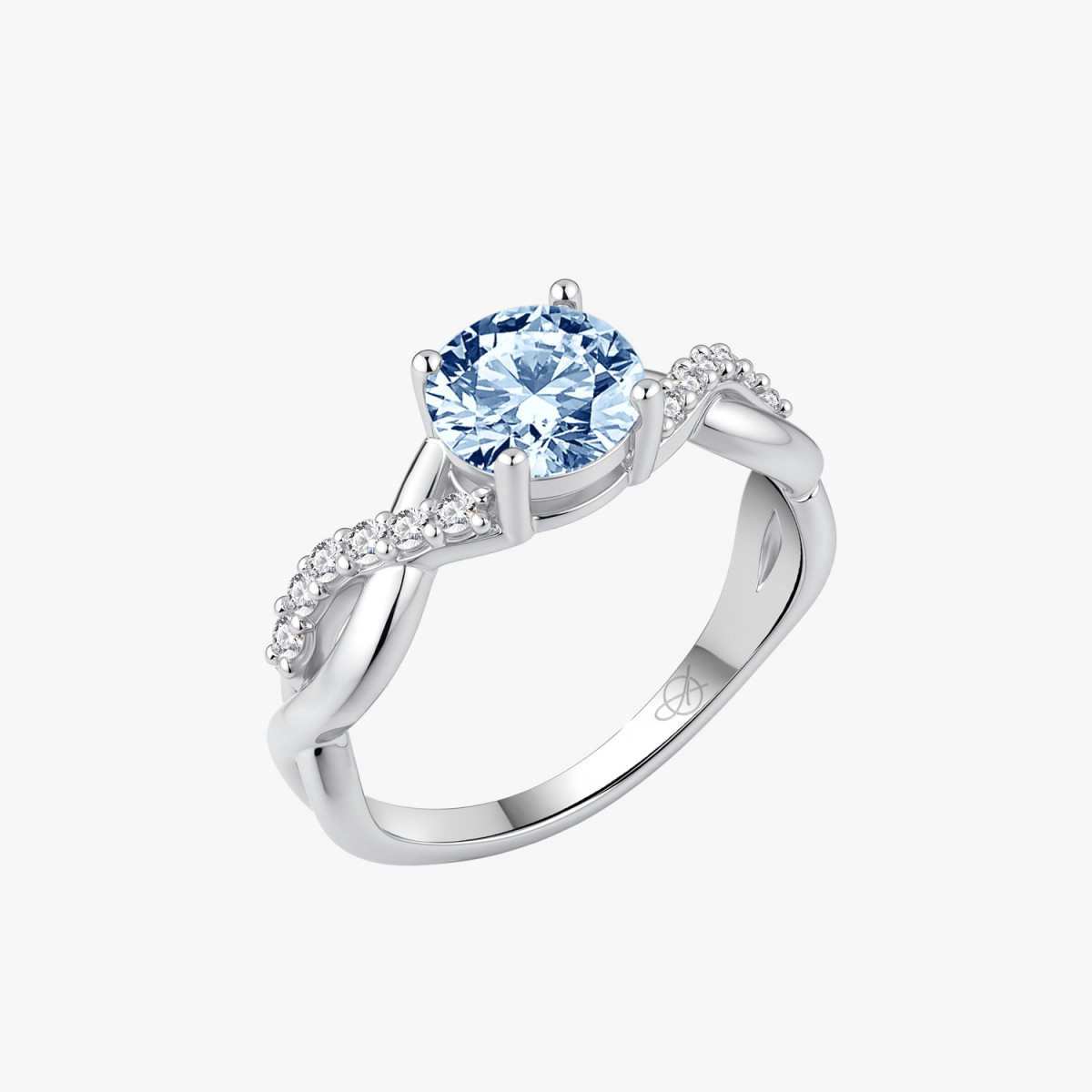 SORTIJA ENTRELAZADA AGUAMARINA